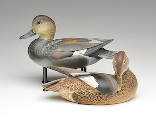 Very rare pair of decorative gadwall, Ward Brothers, Crisfield, Maryland.