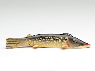 Pike fish decoy, Oscar Peterson, Cadillac, Michigan. 1st quarter 20th century.
