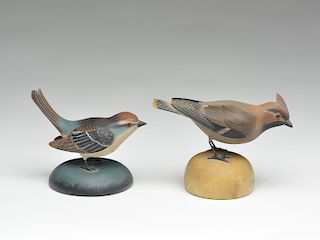 Two full size songbirds, Frank Finney, Cape Charles, Virginia.