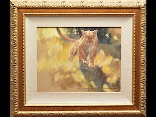 "Study for Cougar Run," oil on canvas John Seerey-Lester (b. 1946).