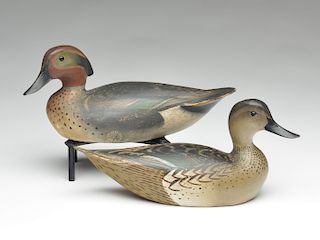 Pair of 1936 model greenwing teal, Ward Brothers, Crisfield, Maryland.