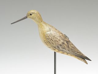 Folding wooden yellowlegs with removable head that fits inside the body, Steve Weaver.