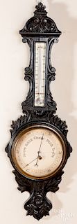 Victorian carved barometer