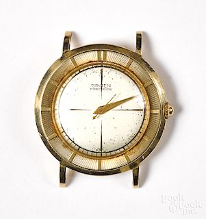 Gruen 14K gold wristwatch case.