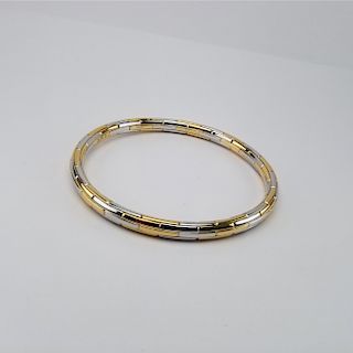 18K White & Yellow Gold Bangle Bracelet
