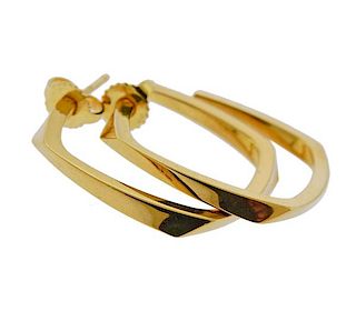 Tiffany &amp; Co Gehry 18K Gold Hoop Earrings