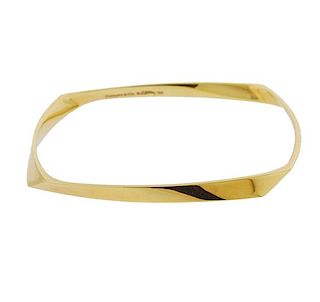Tiffany &amp; Co Gehry 18k Gold Bangle Bracelet