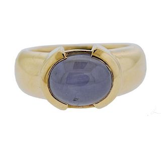 10.80ct Star Sapphire Cabochon 14k Gold Ring 