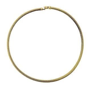 David Yurman 18k Gold Cable Necklace