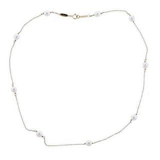Tiffany &amp; Co Peretti Pearl by the Yard 18k Gold Necklace