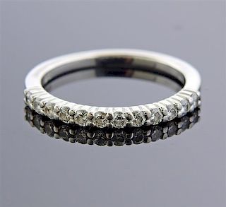 18k Gold Diamond Half Band Wedding Ring 
