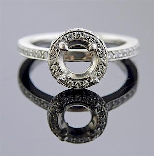 Platinum Diamond Halo Engagement Ring Setting 