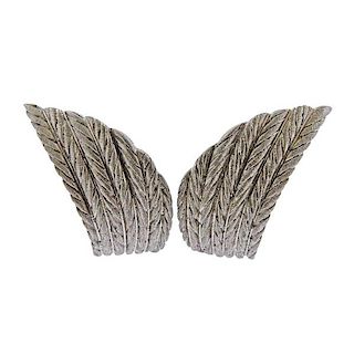 Buccellati 18k  Gold Wing Motif Earrings