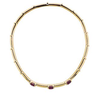 Chaumet 18k Gold Pink Tourmaline Necklace