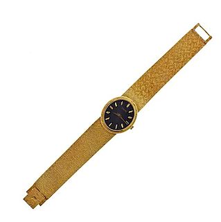 Piaget 18k Gold Black Dial Manual Watch 
