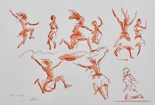 JONATHAN KENWORTHY, (British, b. 1943), Kamba Dancers