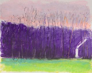 WOLF KAHN, (American, b. 1927), Cabin on the Right, 2005