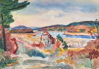 WILLIAM ZORACH, (American, 1887-1966), Maine View