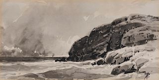 ALFRED THOMPSON BRICHER, (American, 1837-1908), Coastal View