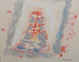 WILLIAM AUSTIN KIENBUSCH, (American, 1914-1980), Red Gong, 1978