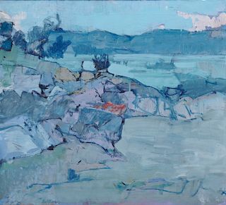 JOHN EDWARD HELIKER, (American, 1909-2000), Mount Desert from Cranberry Isle, 1963