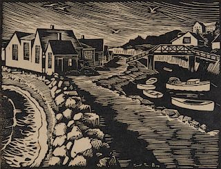 CARROLL THAYER BERRY, (American, 1886-1978), Studios - Ogunquit, Maine