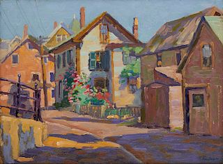 FERDINAND KAUFMANN, (American, 1864-1942), Old Houses, Gloucester, Massachusetts