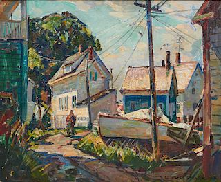 WILLIAM LESTER STEVENS, (American, 1888-1969), Clamshell Alley, Vinalhaven, Maine