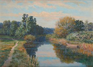 ROBERT WARD van BOSKERCK, (American, 1855-1932), Along the River