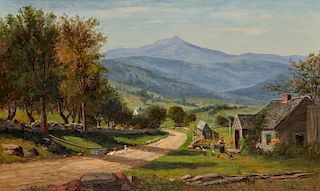 FRANK HENRY SHAPLEIGH, (American, 1842-1906), Mote Mountain From Jackson, New Hampshire, 1878