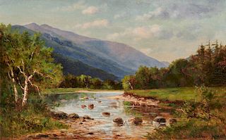 FRANK HENRY SHAPLEIGH, (American, 1842-1906), Mount Washington and Ellis River, Jackson, New Hampshire
