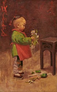AMERICAN SCHOOL , (late 19th/early 20th century), Child with Broken Vase