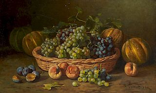 EDWARD CHALMERS LEAVITT, (American, 1842-1904), Still Life with Fruit, 1880