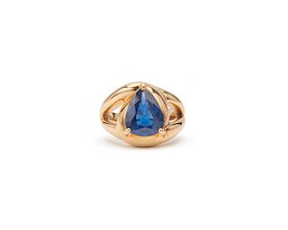 14K Gold and Sapphire Ring
