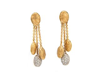 MARCO BICEGO 18K Gold and Diamond "Siviglia" Pendant Earrings