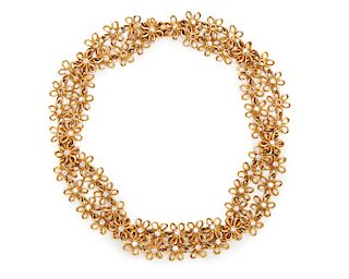 14K Yellow Gold and Diamond Necklace