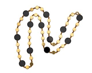 18K Gold and Onyx Necklace