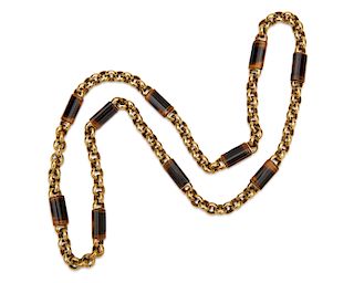 14K Gold and Tiger's Eye Necklace