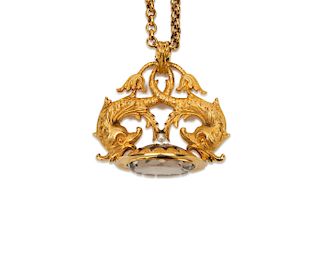 18K Gold and Topaz Pendant