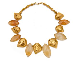 18K Gold and Quartz Necklace