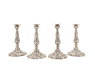 Set of Four GORHAM Silver Weighted Candlesticks