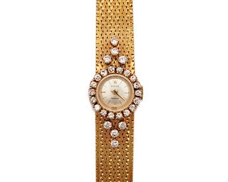 ROLEX 18K Gold and Diamond Wristwatch