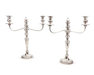 Pair of JOHN GREEN & CO. Weighted Silver Candlesticks, Sheffield, 1800