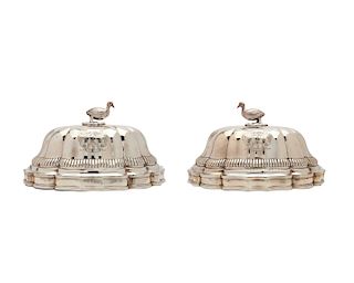 Pair of Georgian Silver Entree Covers