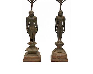 Two Complementary Indian Bronze Standing Male Figures