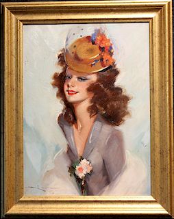 French School, Signed 20th C. Portrait of a Woman