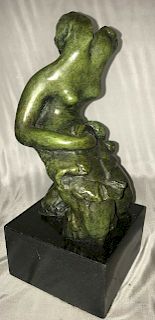 Archipenko  Ukrainian-- American Bronze Sculpture Kneeling woman