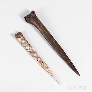 Two New Guinea Bone Daggers