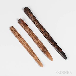 Three New Guinea Bone Daggers