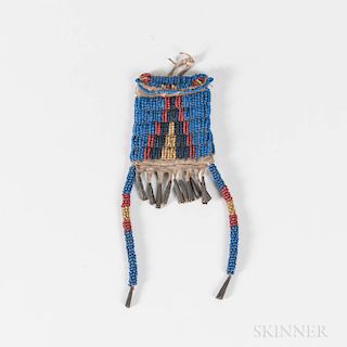 Small Plains Beaded Hide Pouch